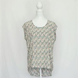Daniel Rainn Relaxed Fit Hi Lo Sleeveless Top Size Medium Abstract Print